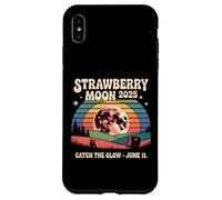 Strawberry Moon 2025 Atrapa el resplandor Retro Escena de junio Carcasa para iPhone XS Max