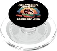 Strawberry Moon 2025 Atrapa el resplandor Retro Escena de junio PopSockets PopGrip para MagSafe