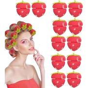 Strawberry Rollers, 2025 New Strawberry Hair Rollers, Soft Sponge Sleeping Hair Curlers, Overnight Curlers for Medium Hairs (12pcs)