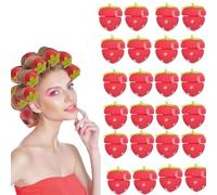 Strawberry Rollers, 2025 New Strawberry Hair Rollers, Soft Sponge Sleeping Hair Curlers, Overnight Curlers for Medium Hairs (24pcs)