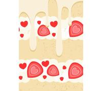 Strawberry Shortcake Dessert Notebook: 7x10, 90 pages, Black and white interior