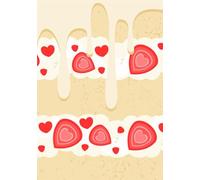 Strawberry Shortcake Dessert Notebook: 7x10, 90 pages, Black and white interior