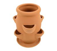 Strawberry Tower Planter - 18.5cm Strawberry Pots Garden Planter Tower, Ceramic Clay Terracotta Container with Tray, Gardening Accessories Flowerpot For Vegetable Orchid Indoor Outdoor Patio Balcony
