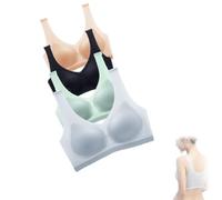 Strawmeans Bras For Women,Ultra-Breathable Lightweight Wireless Support Bra Plus Size,Ultra-Thin Ice Silk Comfortable Bra (4PCS-A,4XL)