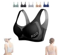 Strawmeans Bras, Women Breathable Cool Lift Up Air Bra, Seamless Ice Silk Ultra Thin Bras, No More Sagging Breasts (Black,XXL)