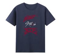 Stray Kids Ate Chk Chk Boom - Camiseta de manga corta de algodón para mujer y hombre, azul marino, XXS