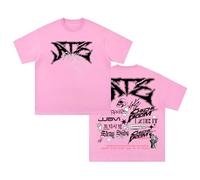 Stray Kids Ate Tracklist Camiseta Dominate World Tour 2024 de manga corta de algodón para mujeres y hombres, rosa, XXS