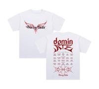 Stray Kids Dominate World Tour - Camiseta de algodón de manga corta con cuello redondo para mujer y hombre, ropa de calle a la moda, blanco, XXS