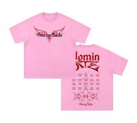 Stray Kids Dominate World Tour - Camiseta de algodón de manga corta con cuello redondo para mujer y hombre, ropa de calle a la moda, rosa, S