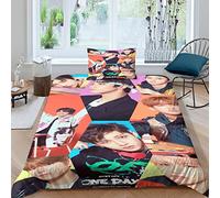Stray Kids Funda De Edredón Juego De Cama De Microfibra 3D niños Vagabundos Funda De Edredón Y Funda De Almohada Funda De Edredón Suave De Invierno Single（135x200cm）