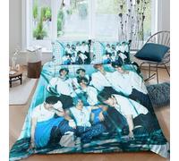 Stray Kids Juego De Fundas Nórdicas Impresas 3D De, Stray Kids Juego De Ropa De Cama Microfibra Suave,con Fundas De Almohada, Cremallera Oculta Double(200x200cm)