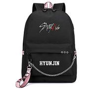 Stray Kids Mochila Casual KPOP Bangtan Boys College Estudiante Bolsa de Viaje Mochila de día Bolsa de Ordenador portátil de Negocios Bookbag con Puerto de Carga USB