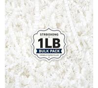 STRBOXONG 455 g Papel Triturado para Cajas de Regalo, Viruta de Papel Rizado para Relleno de Cestas, Papel de Seda Triturado para Embalaje Protector y Manualidades - Blanco