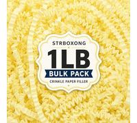 STRBOXONG 455 g Papel Triturado para Cajas de Regalo, Viruta de Papel Rizado para Relleno de Cestas, Papel de Seda Triturado para Embalaje Protector y Manualidades - Amarillo Claro