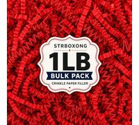 STRBOXONG 455 g Papel Triturado para Cajas de Regalo, Viruta de Papel Rizado para Relleno de Cestas, Papel de Seda Triturado para Embalaje Protector y Manualidades - Rojo Intenso