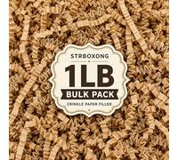 STRBOXONG 455 g Papel Triturado para Cajas de Regalo, Viruta de Papel Rizado para Relleno de Cestas, Papel de Seda Triturado para Embalaje Protector y Manualidades - Kraft Natural