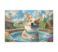 Stream Cute Perro Rompecabezas 1000 Piezas Cartón Grueso para Parejas Desarrollo Habilidades Pieza Decorativa Casa Pack Completo Regalo Cumpleaños 1000 PCS/75x50cm