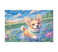 Stream Cute Perro Rompecabezas 1000 Piezas Cartón para Niños Mayores 14 Años Tiempo Libre Actividad Antiestrés Más Vendido Detalle Único Original 1000 PCS/75x50cm