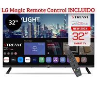 Stream System - WebOS 8.1, Smart TV 32", HD Ready, LG Magic Remote Control, HDR10, Frameless (Sin Marco), Control por Voz Compatible (LG ThinQ AI+ Alexa) Modo Hotel Incluido- Modelo WSTRH3224TEX