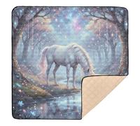 Stream - Tapete grande y resistente para bebés con espíritu equino potable, para el suelo, acogedora, transpirable, acolchada, para recién nacidos, bebés y niños pequeños, 50 x 50 pulgadas