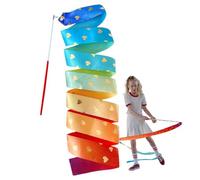Streamers Baton Stick | Dance Ribbon | 6,56 ft Long Streamers A Stick, Heart Pattern Baton Stick Twirling, Performance Accessory, Goodie Bags Stuffers, Kids Gymnastics Band - Gymnastics Accessory