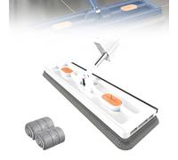 Streamline Mop, 2024 Large Flat Mop, Strealinem Mop with Flat Mop Pads, Large Flat Mop with Dewatering Scraper, Self Wringing 360 Flat Mop, Microfiber Flat Mop for Wet and Dry, White