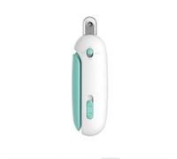 STREAMVOY Cortaúñas para mascotas para gatos y perros pequeños, protector de seguridad ajustable con luz LED, borde de empuje, mini cortaúñas y peine de agua (varios colores) (azul, regular)