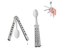 streeHerjjkeA1 Cuchara de mariposa, cuchillo de entrenamiento de mariposa, para viajes, camping, caza, barbacoa