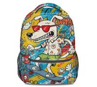 Street Anime Graffiti - Mochila escolar 3D con estampado de dibujos animados, mochila escolar para estudiantes adolescentes, style5, L