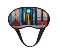 Street Art - Cómoda máscara de dormir de satén con borde negro para bloquear la luz y dormir reparador