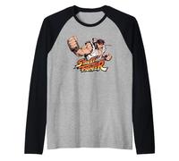 Street Fighter Oficial Arcade Fighting Juego | PAPL3801 Camiseta Manga Raglan