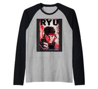 Street Fighter Ryu Champion Capcom Arcade 90s Tendencia de Juego Camiseta Manga Raglan