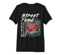 Street Food Pad Thai Vintage Anime Tailandia Foodie Design Camiseta Premium