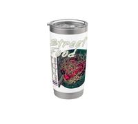 Street Food Pad Thai Vintage Anime Tailandia Foodie Design Vaso térmico de acero inoxidable de doble pared