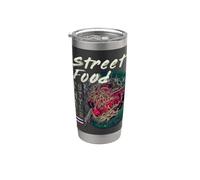 Street Food Pad Thai Vintage Anime Tailandia Foodie Design Vaso térmico de acero inoxidable de doble pared