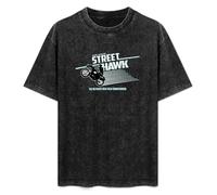 Street Hawk Men's T-Shirt Unisex Black Cotton Hip Hop Print tee Shirts M