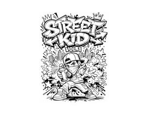 Street Kid Vol. 1: Graffiti Style Coloring Book for Kids, Teens, and Adults: Urban Street Art Designs, Cool Characters, and Creative Lettering for All Skill Levels