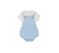 Street Monkey Conjunto de camiseta con cuello peter pan y bombacho con estampado de globos aerostaticos | Color: Celeste | Talla: 24 meses