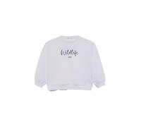 Street Monkey Sudadera de Cuello Redondo y Manga abullonada con Lettering Wildlife 1987" Estilo Oversize Relajado | Color: Blanco | Talla: 2 años