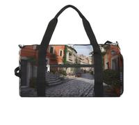 Street of Italy - Bolsa de gimnasio ligera, bolsa de viaje con compartimento para zapatos, bolsa de gimnasio para mujer, para pasar la noche, fin de semana, yoga, gimnasio, viajes de negocios