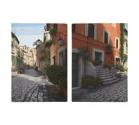 Street of Italy - Funda para pasaporte de poliuretano para mujeres y hombres, fundas para tarjetas para artículos esenciales de viaje, cartera de viaje para identificación, crédito, seguro, seguro