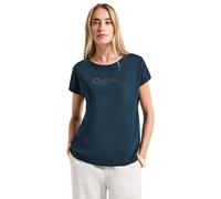 Street One 3227317 Camiseta con Palabra de Aluminio, Azul Marea, 44 Mujeres