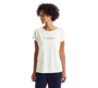 Street One 3227317 Camiseta con Palabra de Aluminio, Blanco Crudo, 44 Mujeres