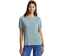 Street One 3227318 Camiseta de Aspecto de Seda con Palabra, Arona Blue, 38 Mujeres