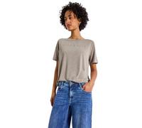 Street One 3227318 Camiseta de Aspecto de Seda con Palabra, Morning Beige, 40 Mujeres