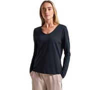 Street One 3228116 Camisa de Manga Larga en Color Liso, Azul Agua Profunda, 40 para Mujer