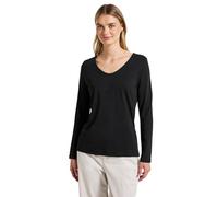 Street One 3228116 Camiseta de Manga Larga en Color Liso, Negro, 42 Mujeres