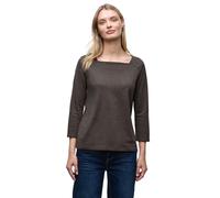 Street One 3228254 Camiseta con Cuello de canesé, Rustic Brown Mel, 46 Mujer