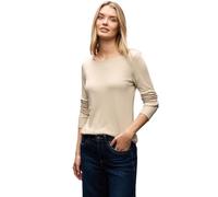 Street One 3228737 Camiseta básica de Manga Corta, De Algodón Beige, 40 Mujeres