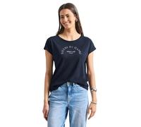 Street One 3229094 Dropped Shoulder - Camiseta con Cuello Redondo para Mujer (1 Unidad), Azul Intenso, 44